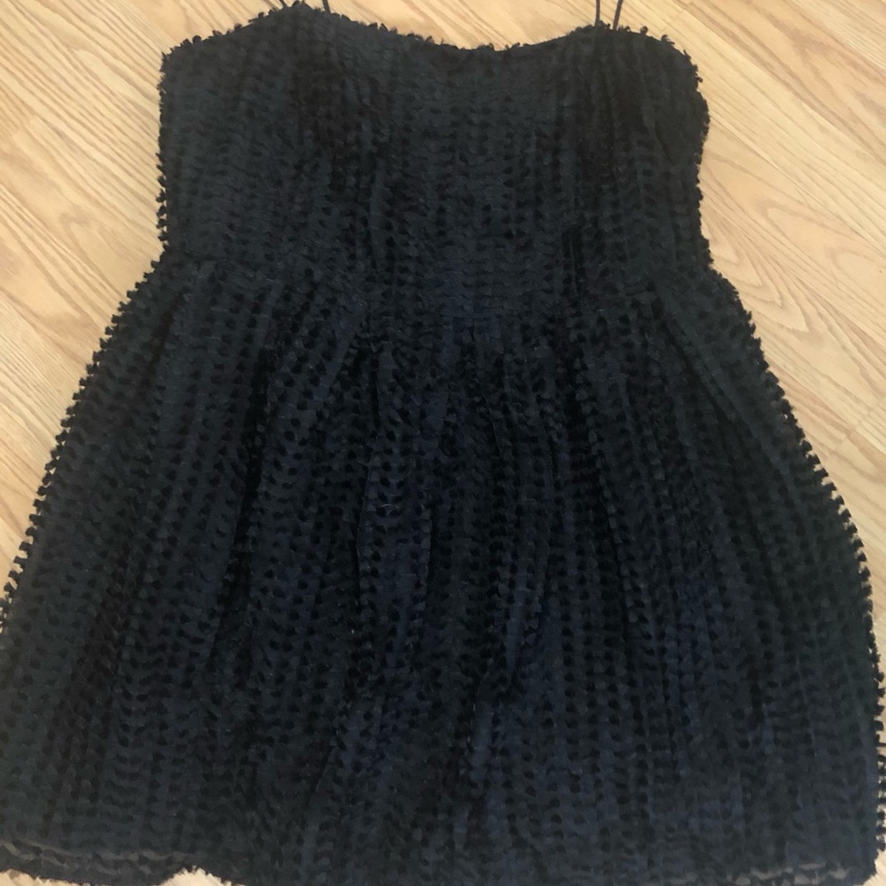 H&M Black Textured Party Dress